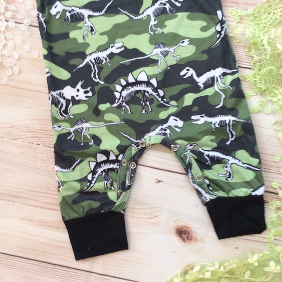 Boutique Baby Boy Dinosaur Romper - Picture 3 of 3